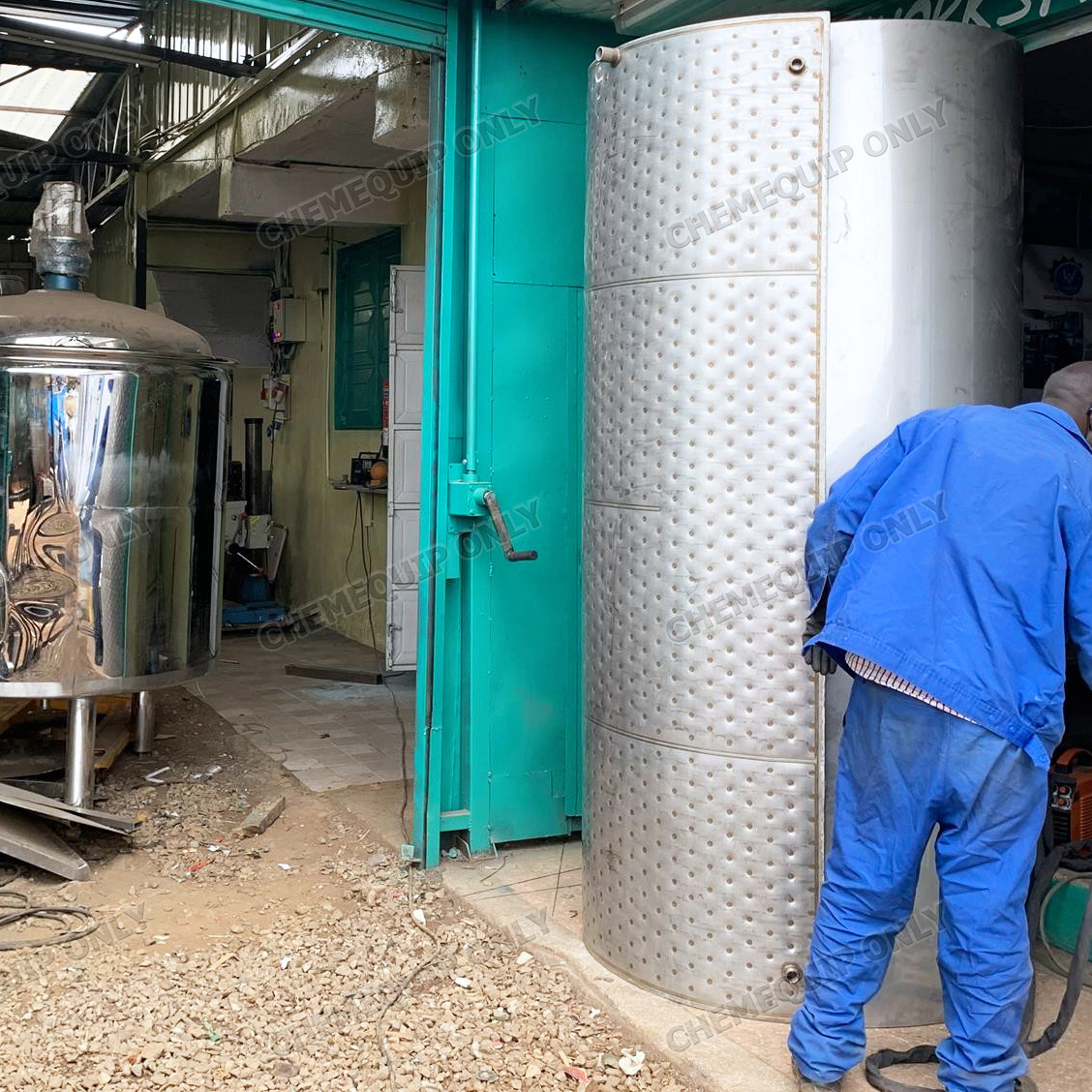 Chaqueta con hoyuelos para tanque de enfriamiento de leche